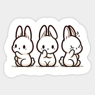 Whimsical Bunnies: Digital Poses Collection Sticker